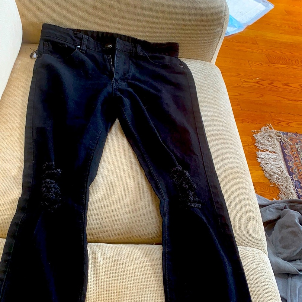 Black denim jeans